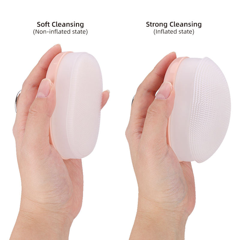 LOHAS Air-pumping Cushion Acne Blackheads Pore Cleanser Soft Silicone Facial Clean Face Cleansing Brush